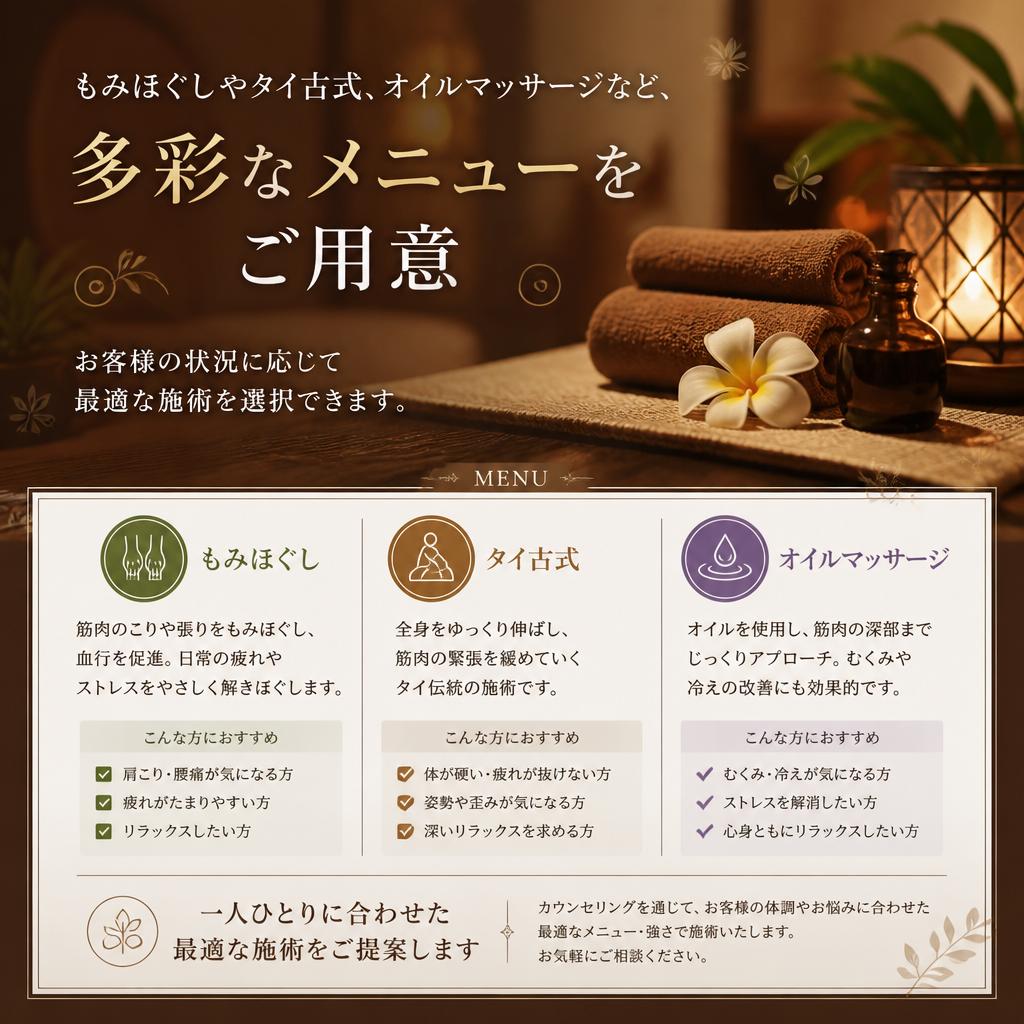 詳細なメニュー｜選べるコース