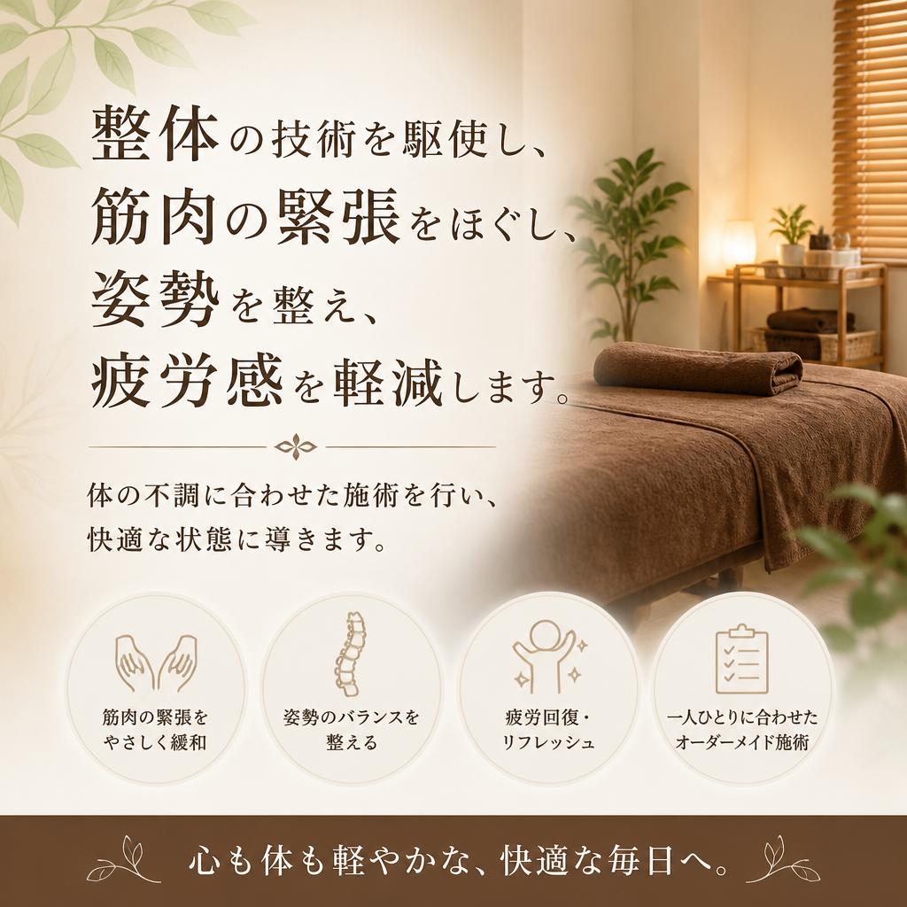 整体で体の不調を改善