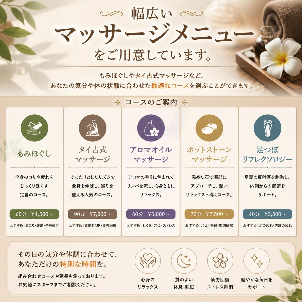 施術メニューの紹介