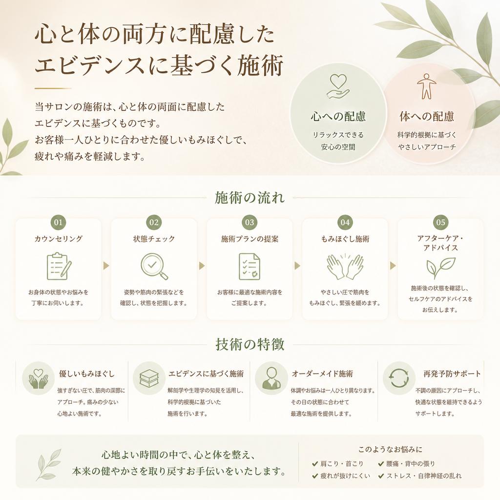 心と体を癒す施術のポイント