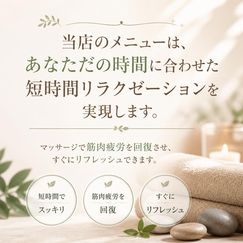 短時間で効果的なリフレッシュ