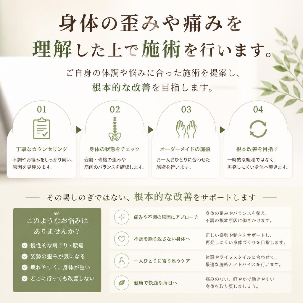 痛みや不調を根本から改善